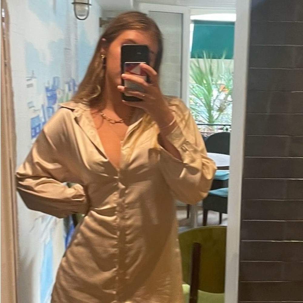 Style Rack Gold Long Sleeve Button Down Shirt